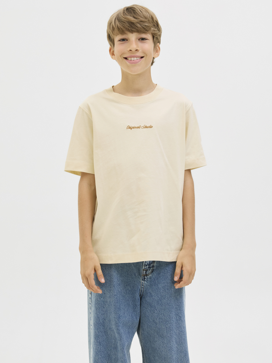 T-shirt van het merk Jack & Jones Junior in het Ecru
