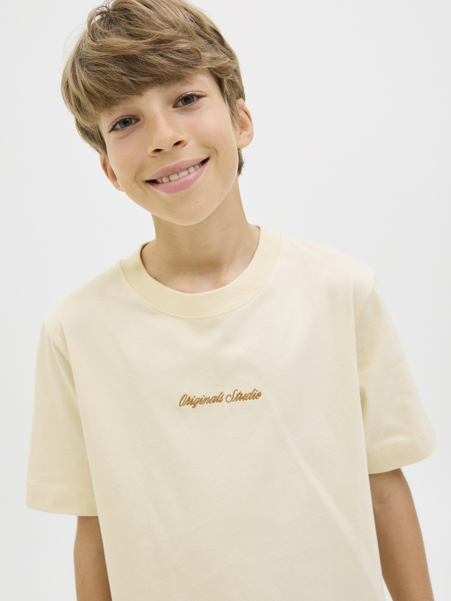 T-shirt van het merk Jack & Jones Junior in het Ecru