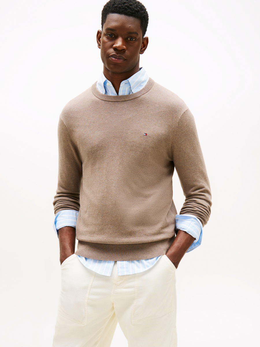 Pull van het merk Tommy Hilfiger in het Beige