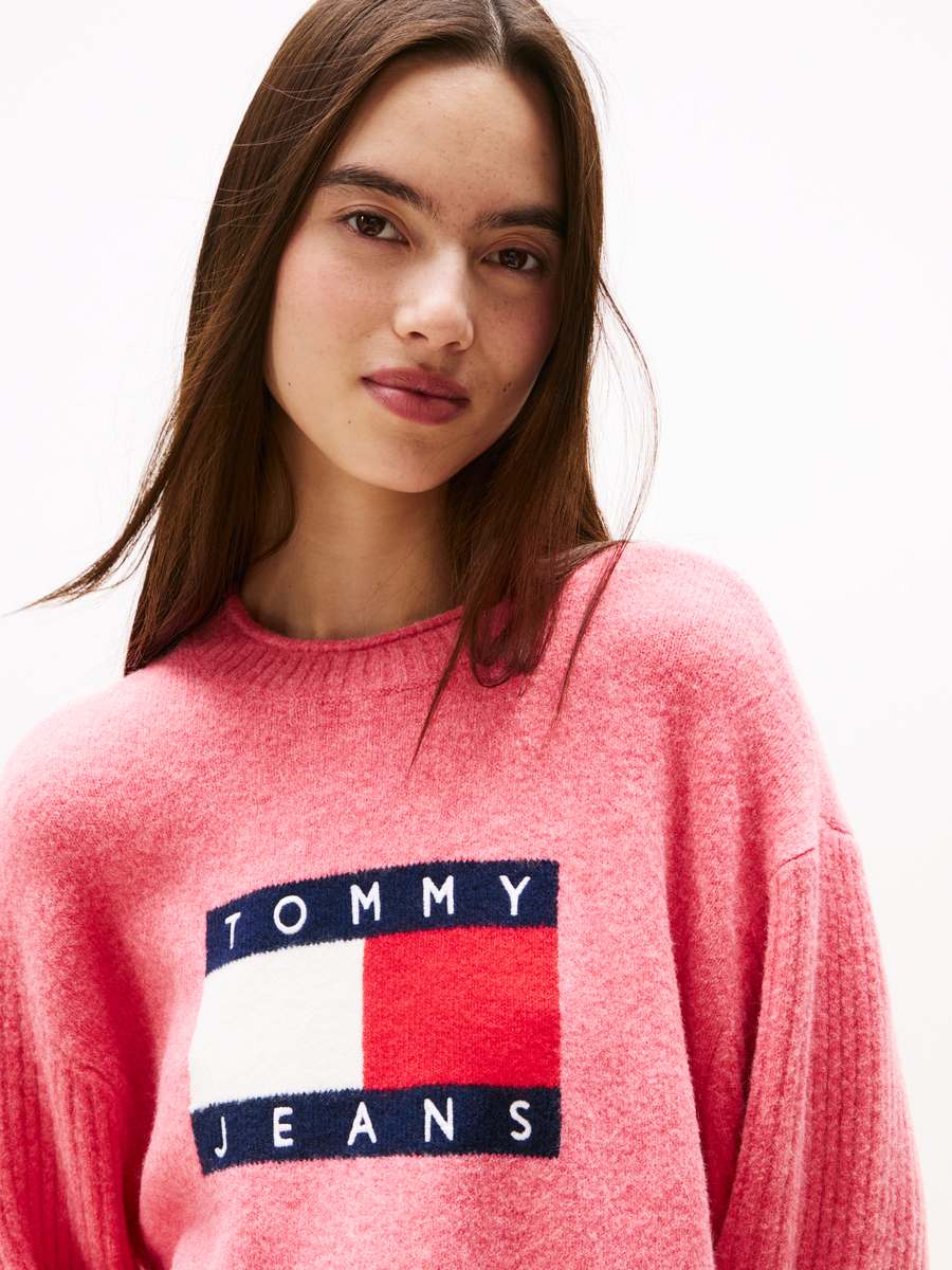 Pull van het merk Tommy Jeans in het Roze