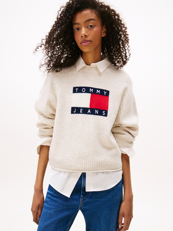Pull van het merk Tommy Jeans in het Ecru