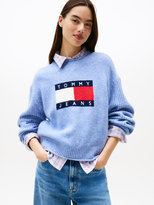 Pull van het merk Tommy Jeans in het Blauw Pull van het merk Tommy Jeans in het Blauw