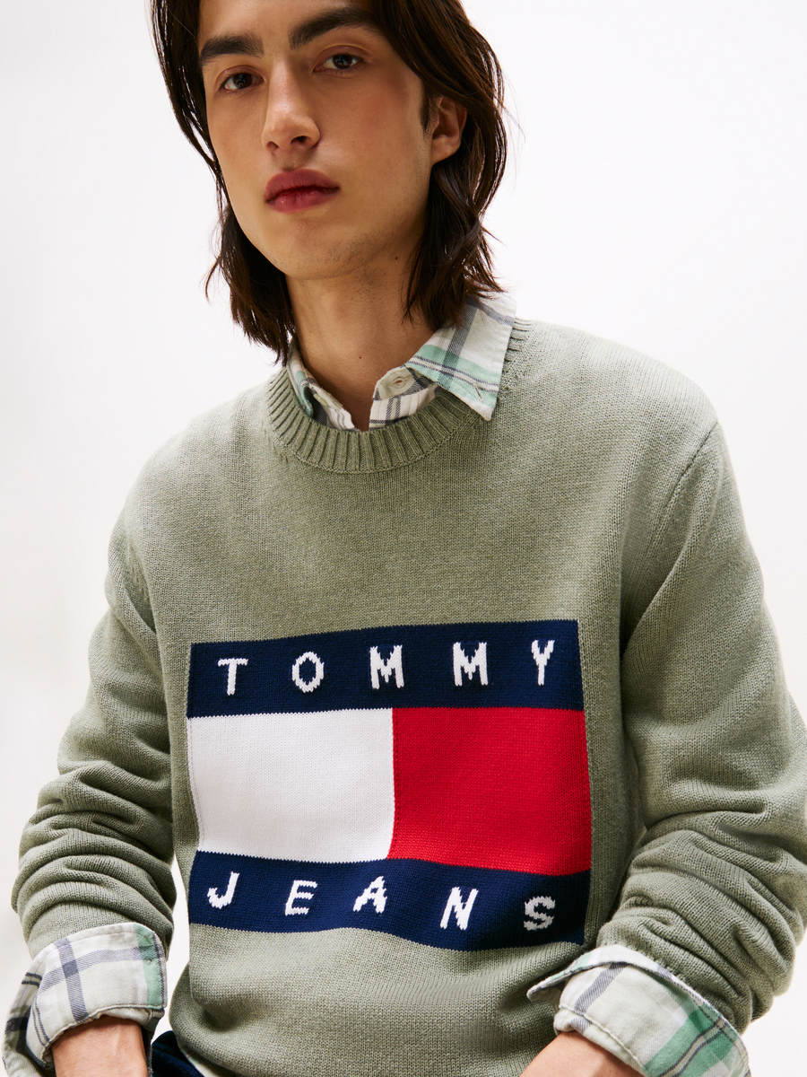 Pull van het merk Tommy Jeans in het Kaki