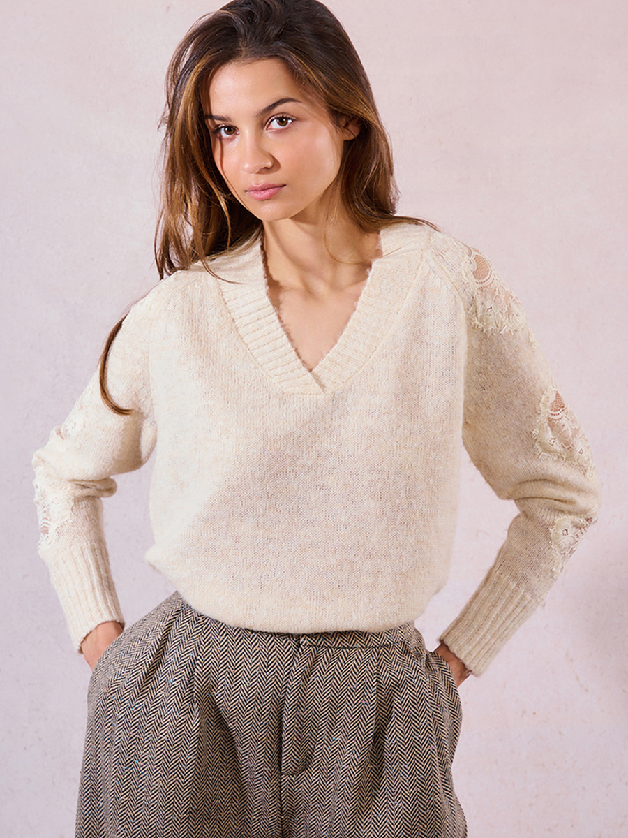 Pull van het merk Molly Bracken in het Ecru