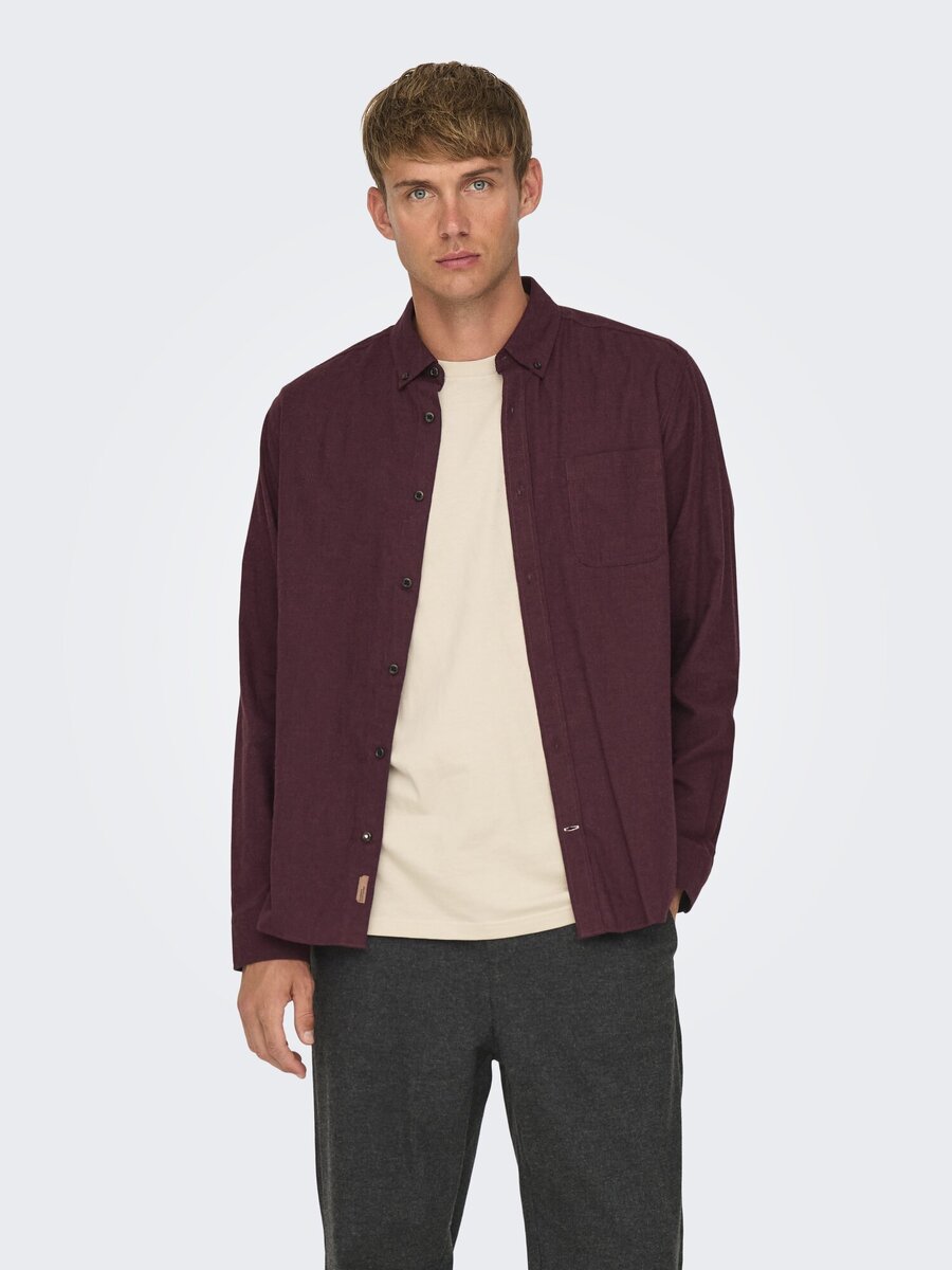 Hemd van het merk Only & Sons in het Bruin