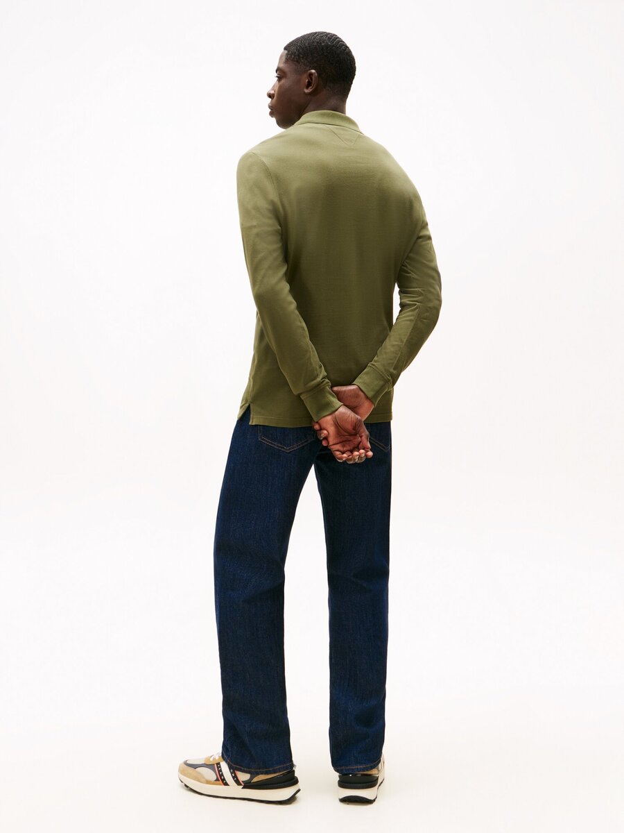 Polo van het merk Tommy Jeans in het Kaki