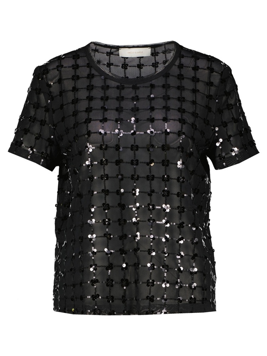 T-shirt van het merk Amelie&amelie in het Zwart T-shirt van het merk Amelie&amelie in het Zwart
