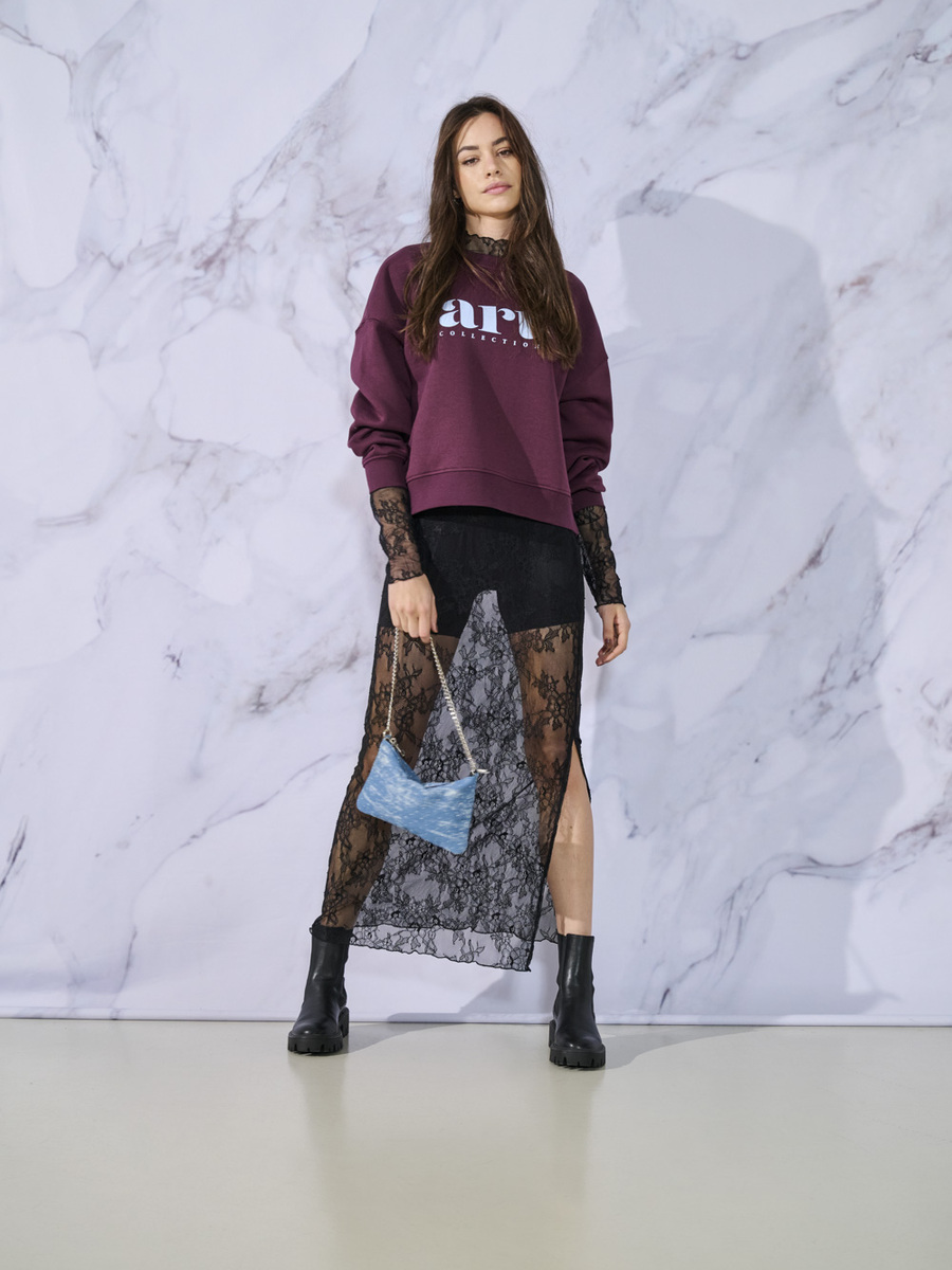 Sweater van het merk Only in het Bordeaux