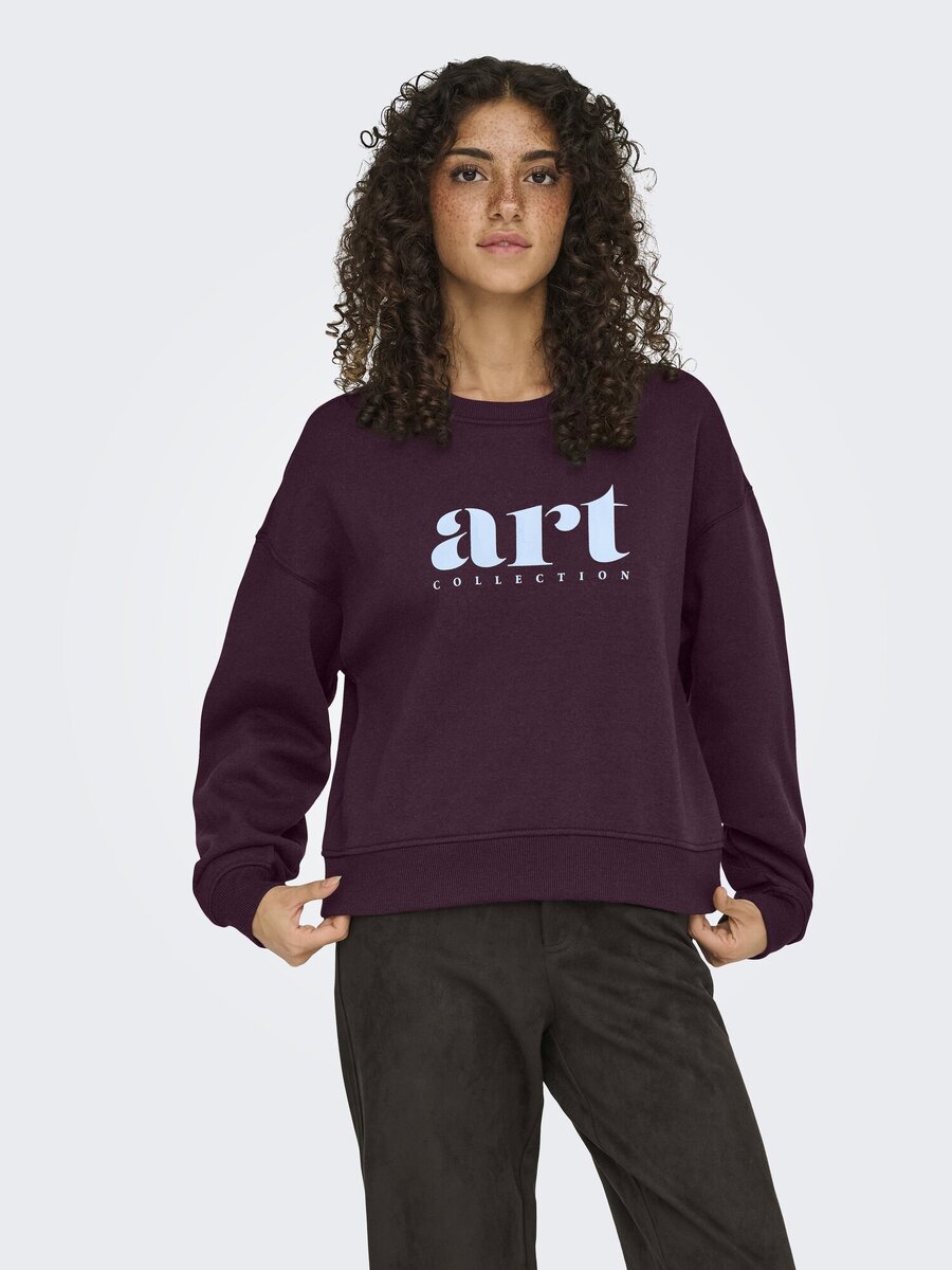 Sweater van het merk Only in het Bordeaux