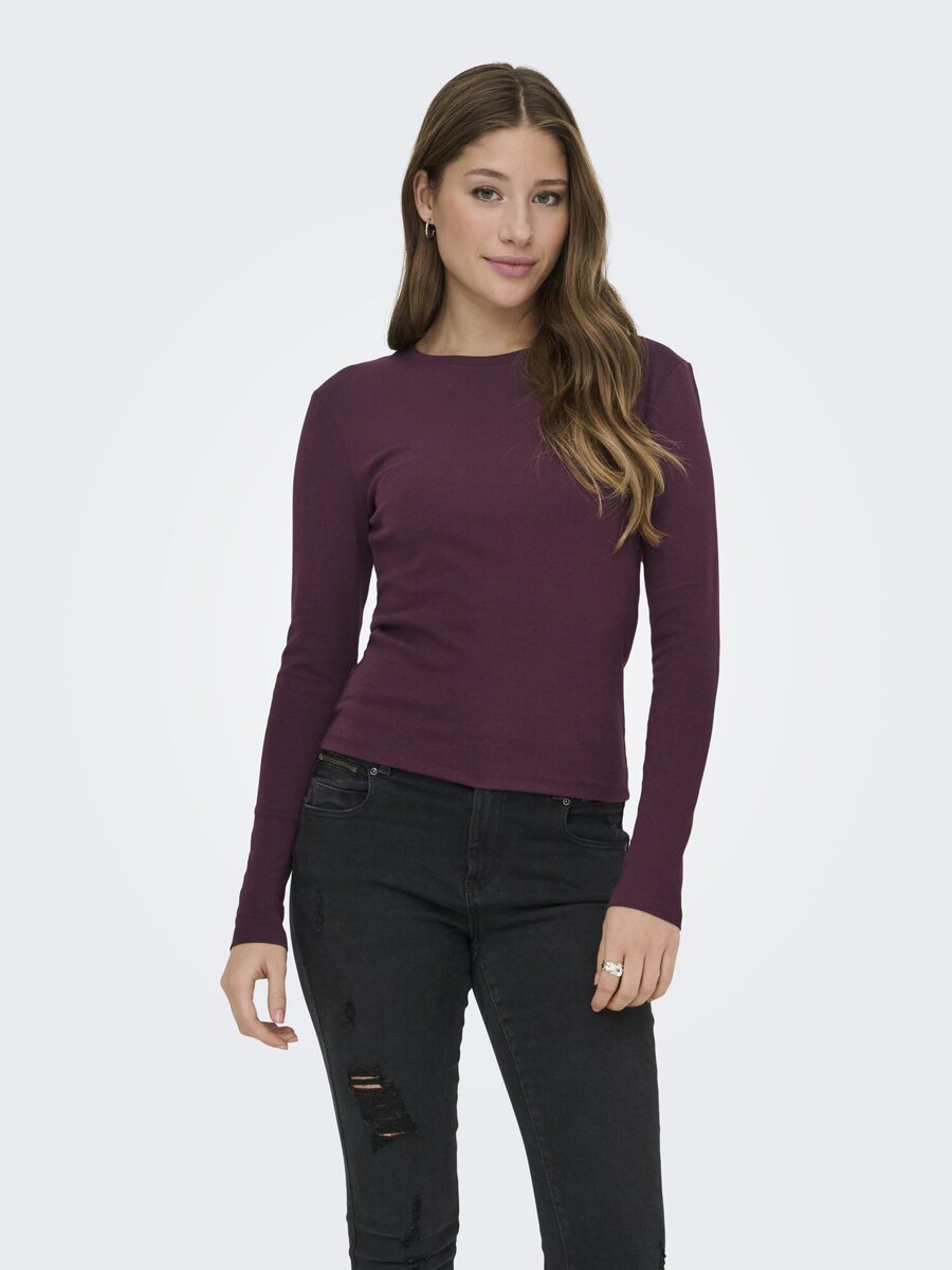 T-shirt van het merk Only in het Bordeaux