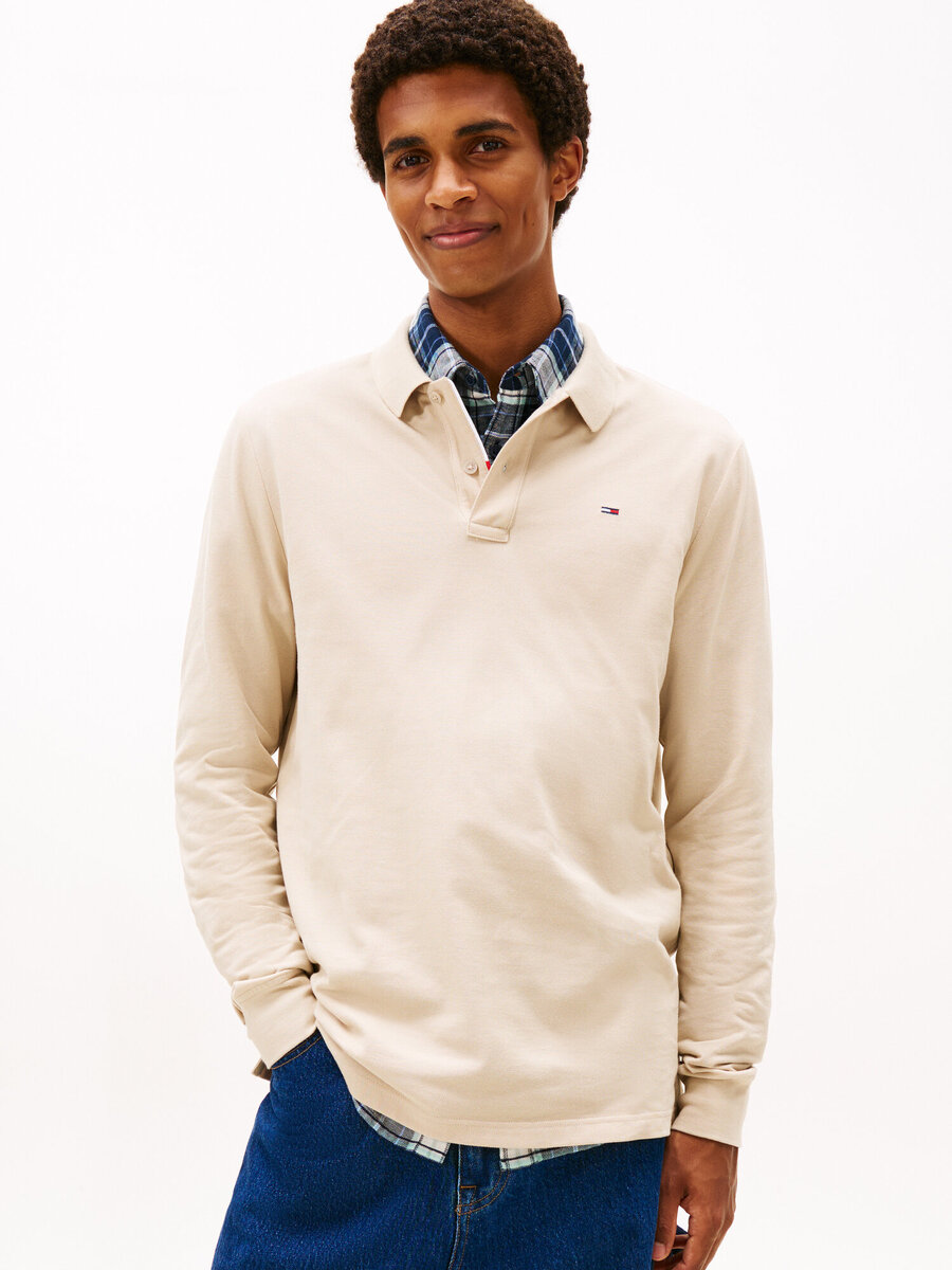 Polo van het merk Tommy Jeans in het Beige
