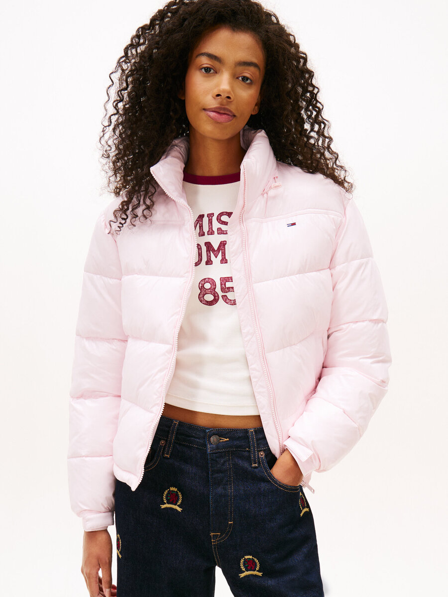 Jas van het merk Tommy Jeans in het Roze Jas van het merk Tommy Jeans in het Roze