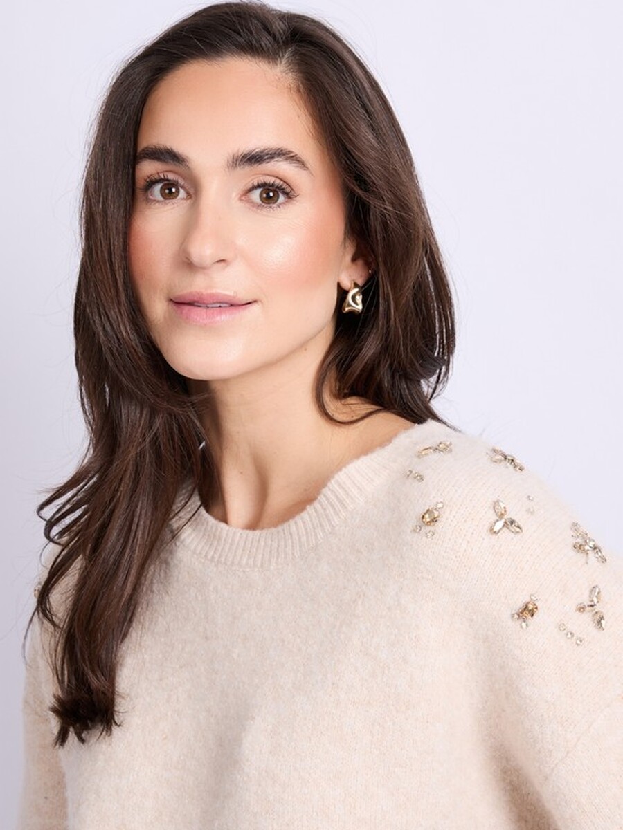 Pull van het merk C&s The Label in het Beige