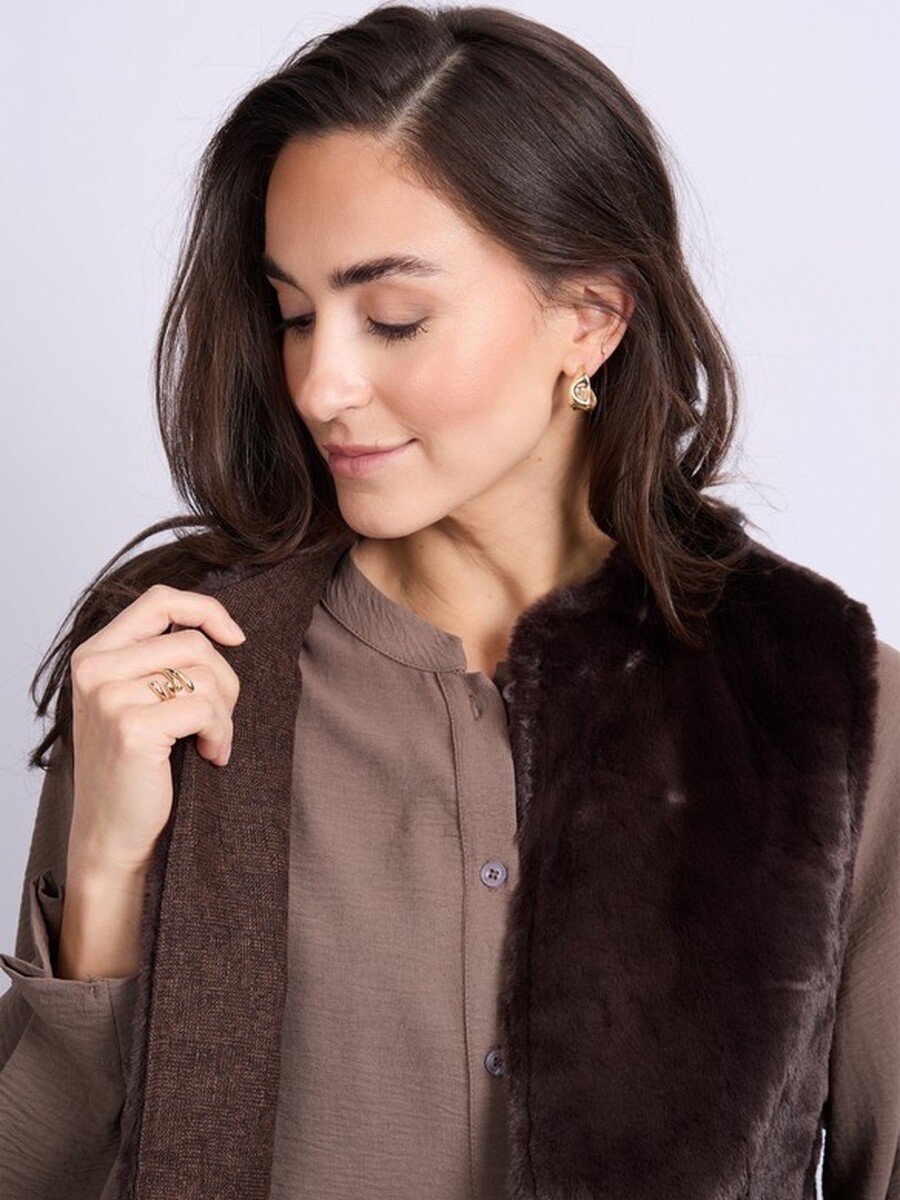 Gilet van het merk C&s The Label in het Bruin