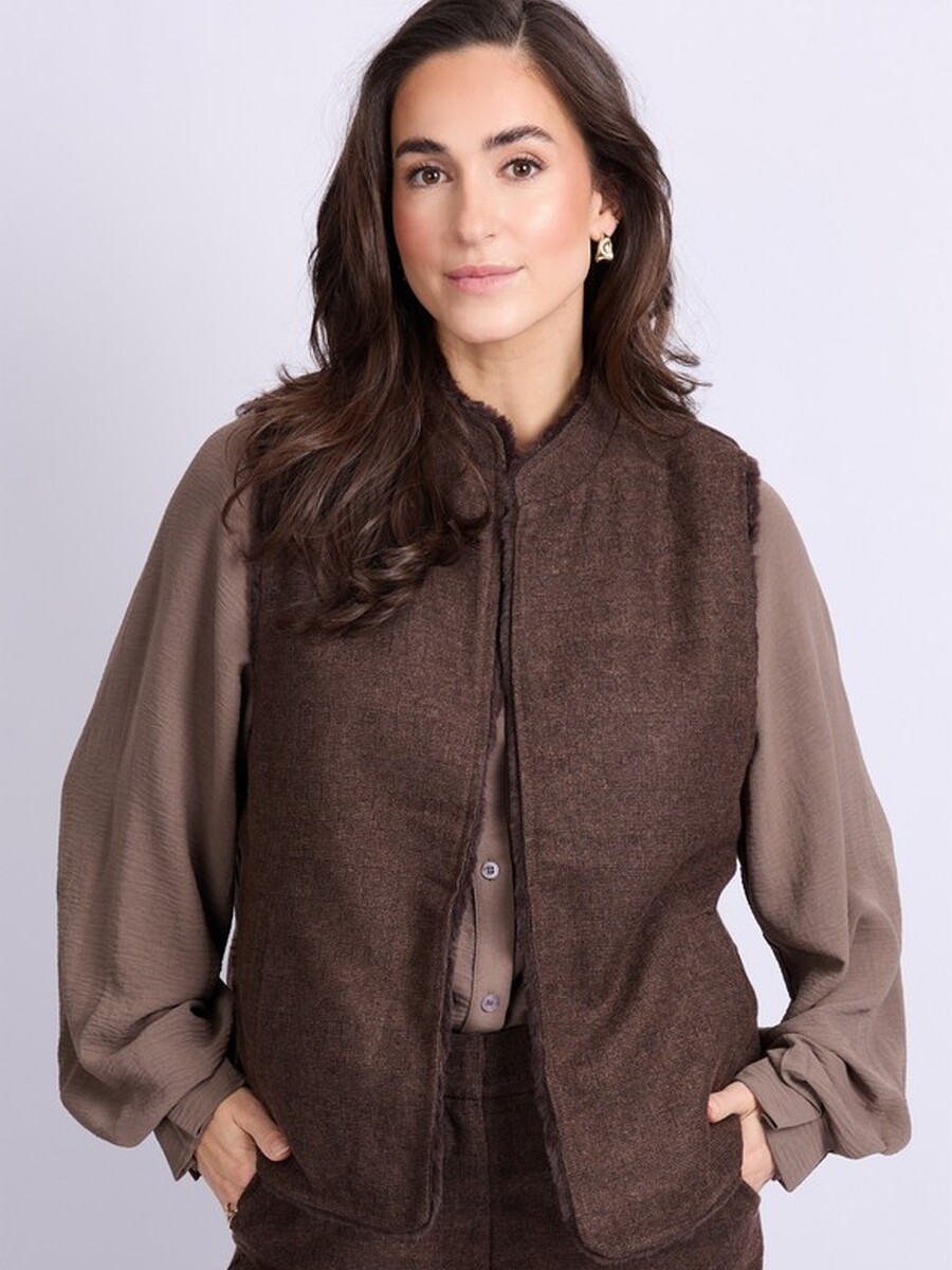 Gilet van het merk C&s The Label in het Bruin