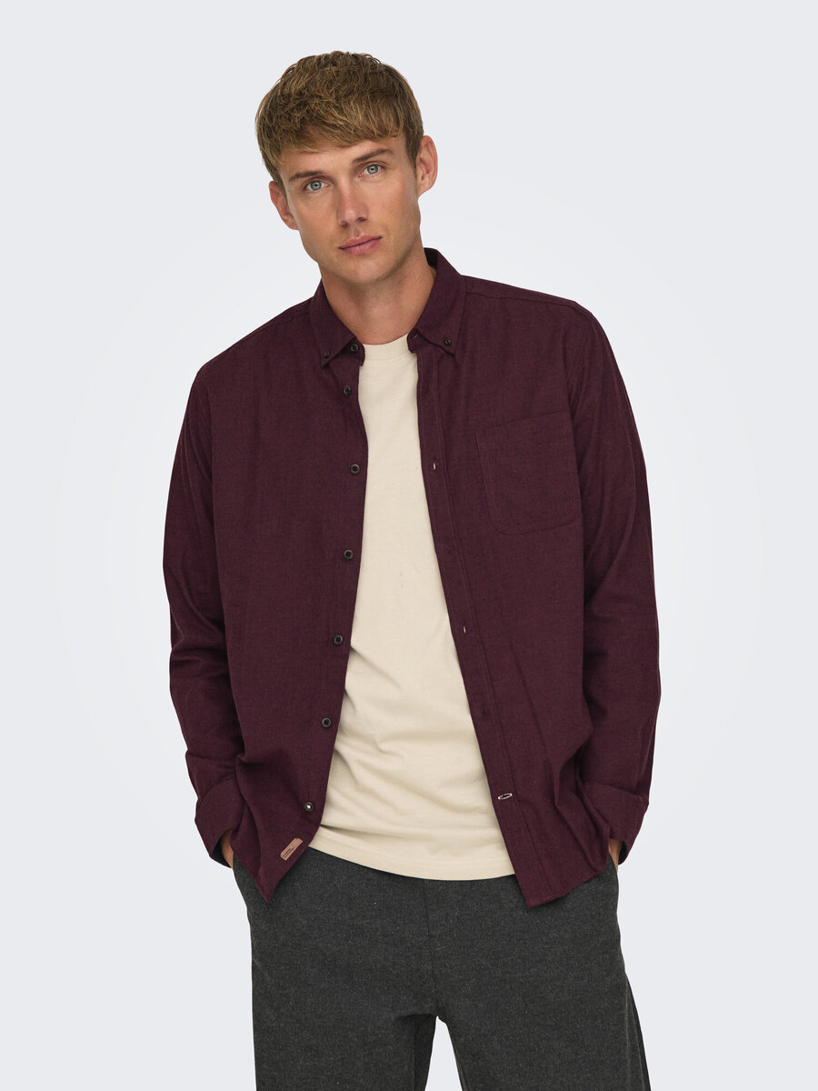 Hemd van het merk Only & Sons in het Bruin