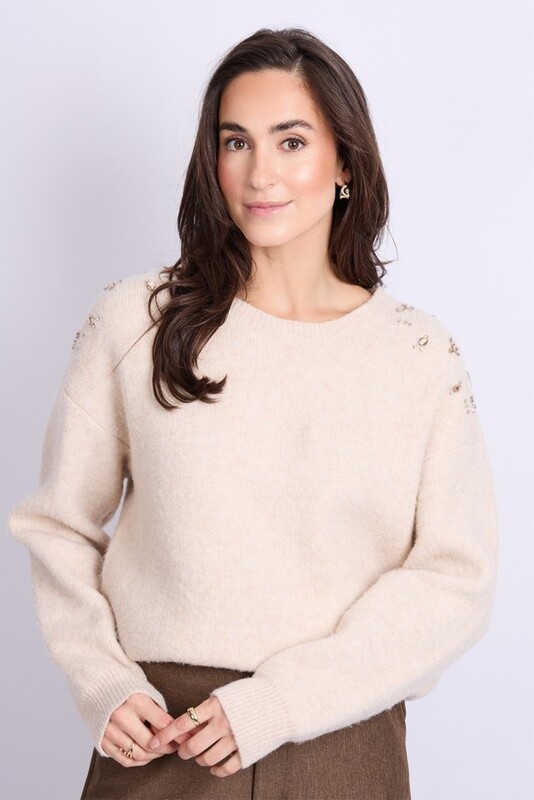 Pull van het merk C&s The Label in het Beige