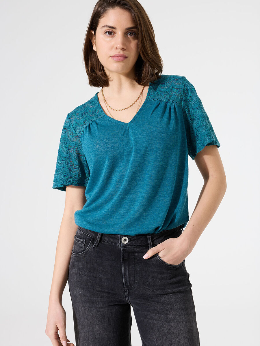 T-shirt van het merk Garcia in het Blauw