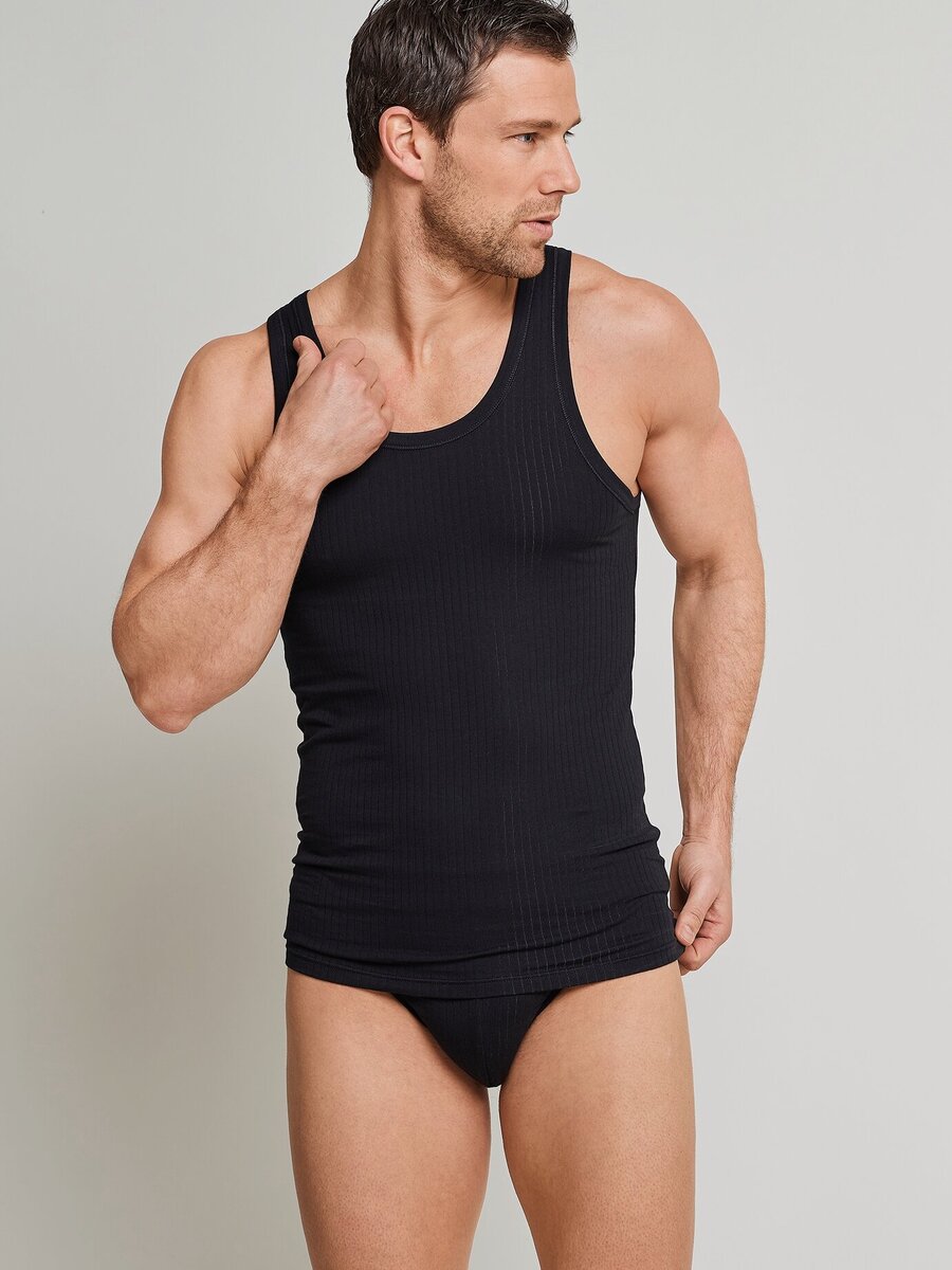 Singlet van het merk Schiesser in het Zwart