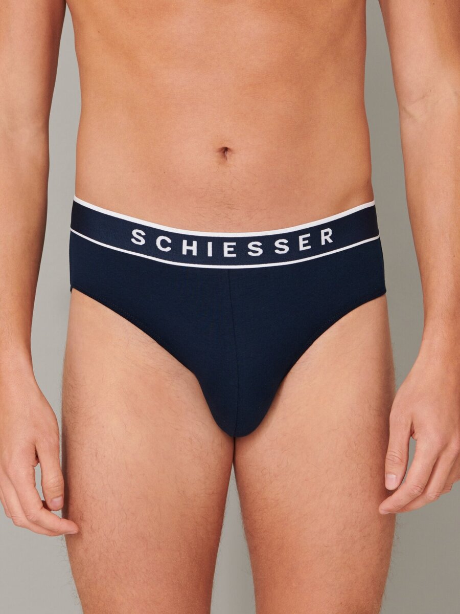 Slip van het merk Schiesser in het Blauw