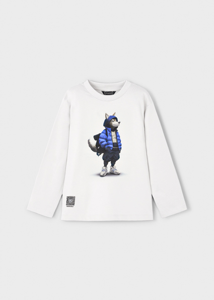T-shirt van het merk Mayoral in het Ecru